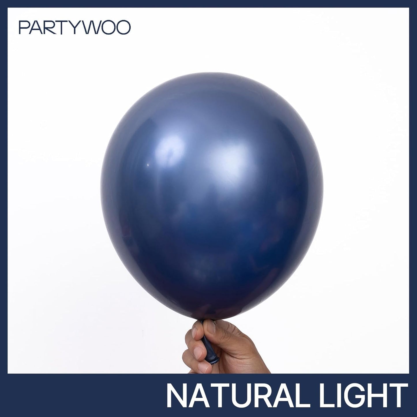 PartyWoo Metallic Navy Blue Balloons 50 pcs 12 Inch Metallic Dark Blue Latex Helium Balloons for Graduation New Year Weddings Father's Day Baby Shower Birthday Party Decorations Blue-G113