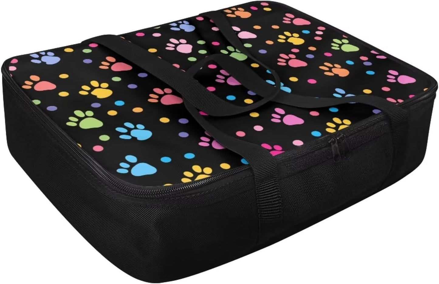 Colorful Dog Paw Prints Insulated Casserole Carriers for Hot or Cold Food Casserole Dish Carrying Case with Heat Resistant Lining Reusable Food Carrier for Beach Parties Picnic