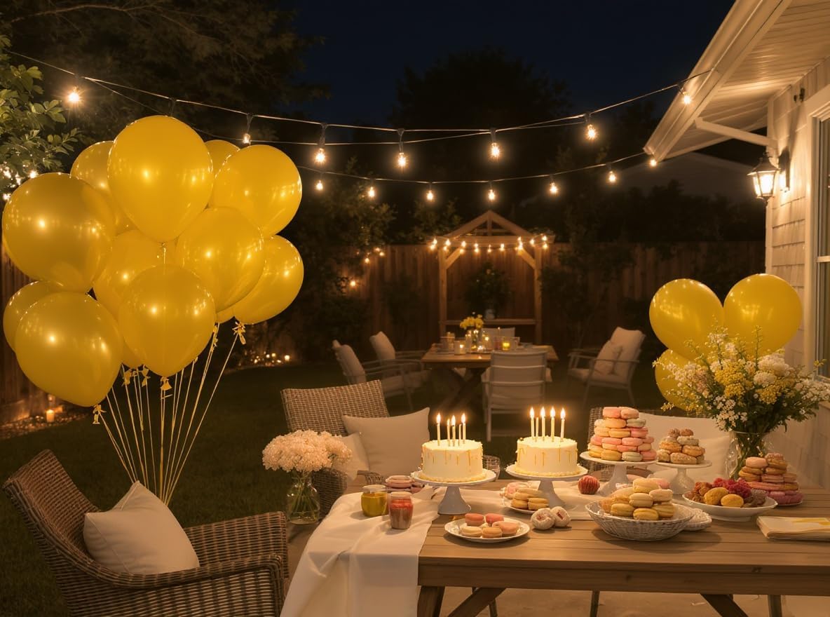 50 Pack 12 Inch Gold Latex Balloons for Party Decorations, Thick Premium Balloons for Wedding, Anniversary, Graduation, Holiday, Photo Backdrop, Arch & Garland, Air or Helium