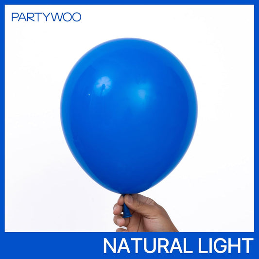PartyWoo Royal Blue Balloons, 100 pcs Dark Blue Different Sizes Pack of 36 Inch 18 Inch 12 Inch 10 Inch 5 Inch Blue for Balloon Garland or Balloon Arch as Party Decorations, Blue-Y5