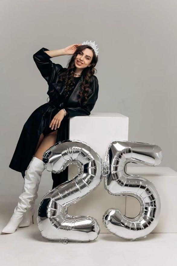 40 Inch Balloon Number 12, Silver Large Number Balloons Birthday Gift for 12 21 Years Old, Maylar Balloon Decorations for Wedding Engagement Graduations Memorial Day's