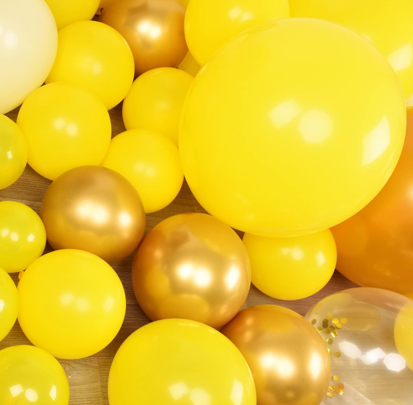 KALOR 10 Inch Yellow Balloons, 100 Pcs Latex Helium Balloons for Kid's Birthday Party Baby Shower Wedding Graduation Graduation Party Decorations