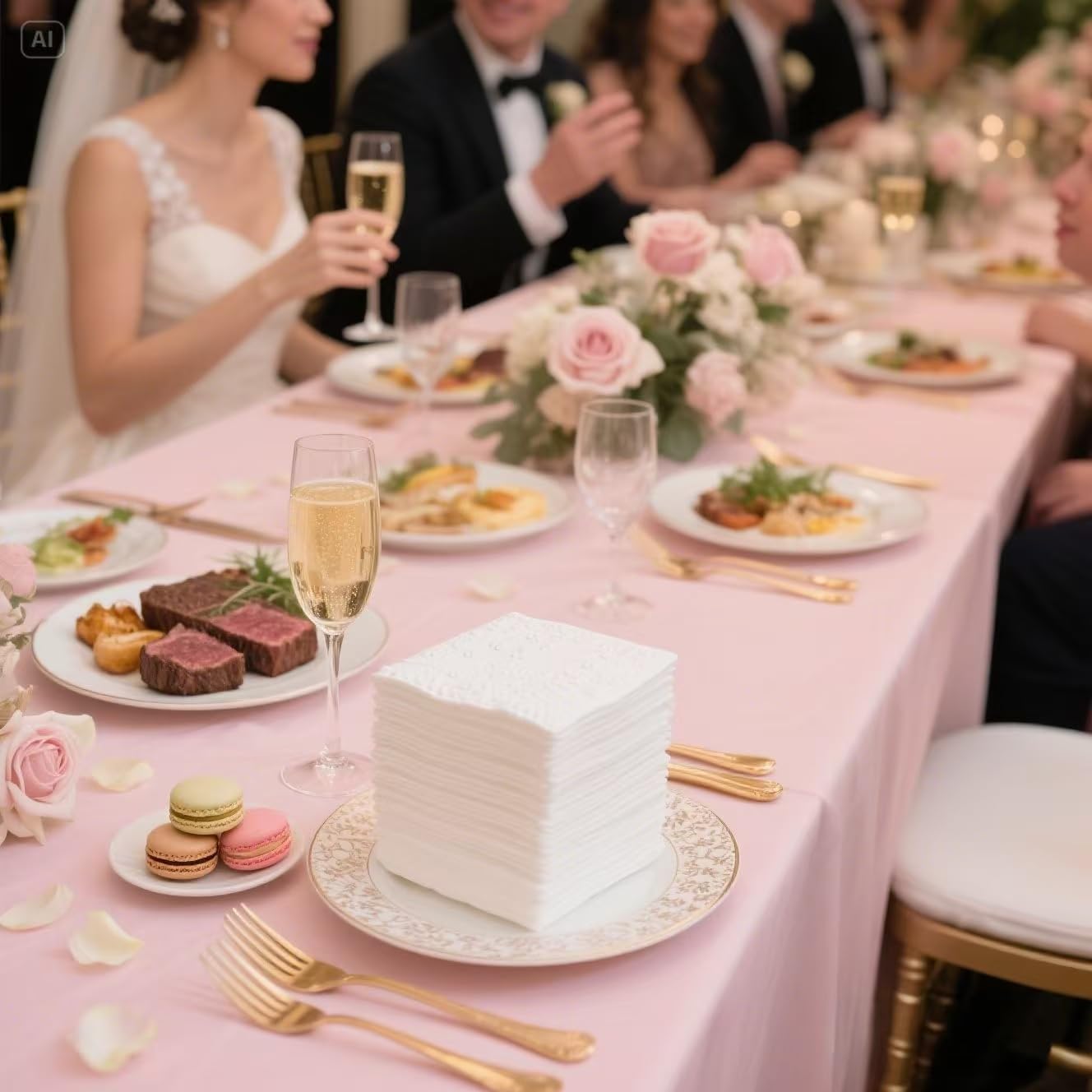 Cocktail Napkins 600-Pack (4.9x4.9 Inch) | 2-Ply Disposable Paper Napkins for Weddings, Parties, Everyday Use | Soft, Thick