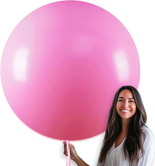 PartyWoo Pink Balloons 4 pcs 36 Inch Extra Large Big Jumbo Giant Matte Pink Balloons for Baby Shower Valentine's Day Princess Bridal Shower Bachelorette Birthday Party Decorations Pink-Y11