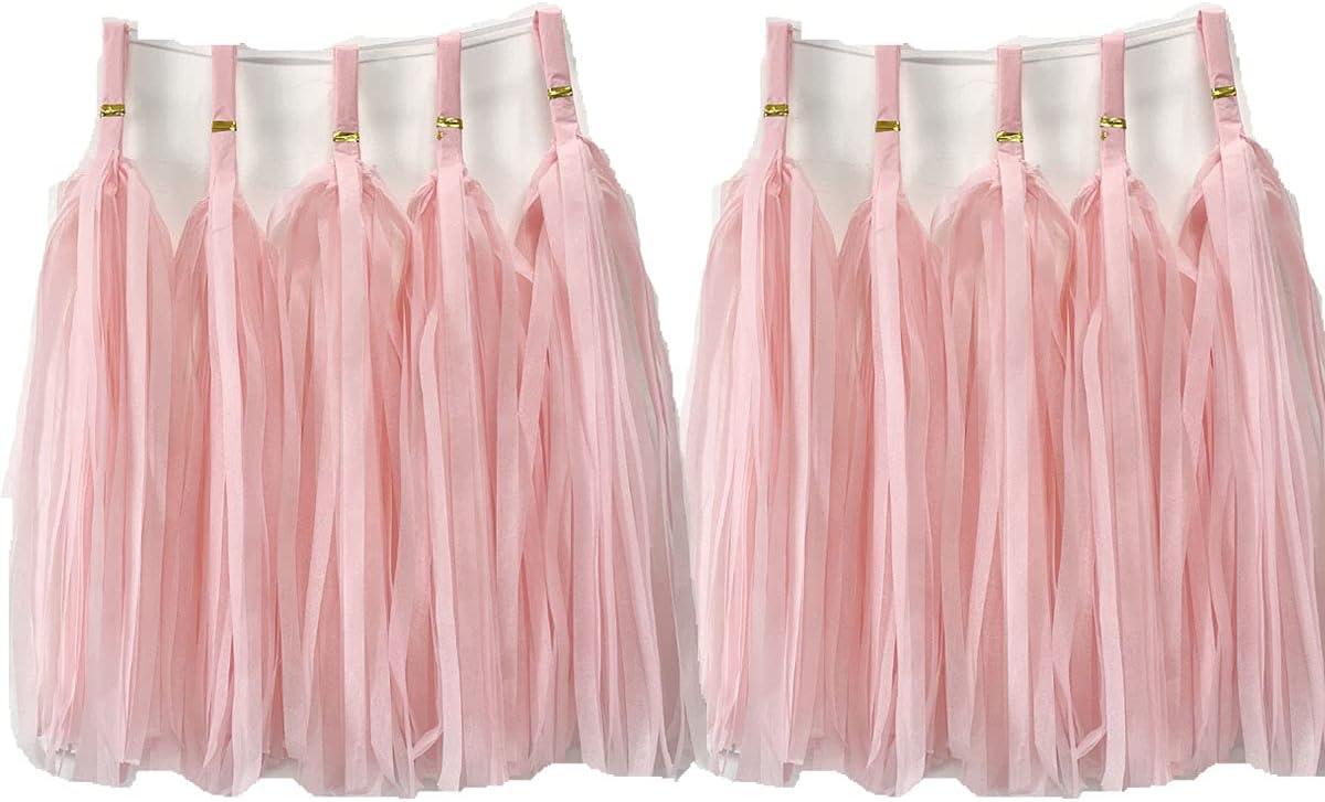 Tissue Paper Tassels Garland Banner Table Decor Party Banner Wedding Birthday Baby Shower Nursery Party Decorations Supplies (20, Lt-Pink)