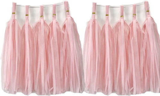 Tissue Paper Tassels Garland Banner Table Decor Party Banner Wedding Birthday Baby Shower Nursery Party Decorations Supplies (20, Lt-Pink)