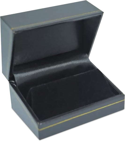 Novel Box Black Jewelry Box for Cufflinks 2.87x2x1.5 Inches - Stylish Cufflink Gift Boxes with Gold Trim - Faux Leatherette Cufflinks Storage Case - Gift Presentation Cases for Cufflinks Only