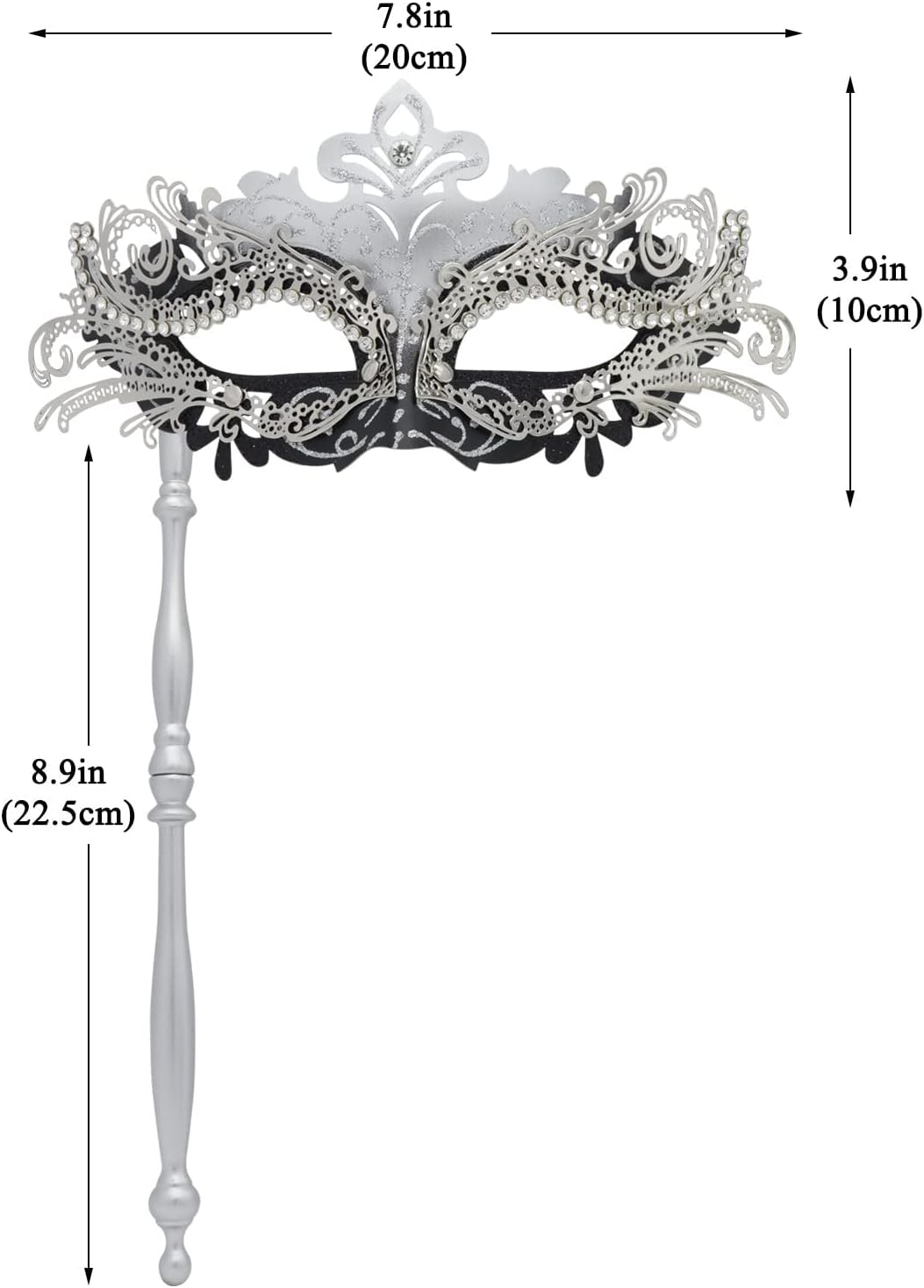Coddsmz Masquerade Mask with Stick Venetian Mask Mardi Gras Decorations for Womens Halloween Costume Mask