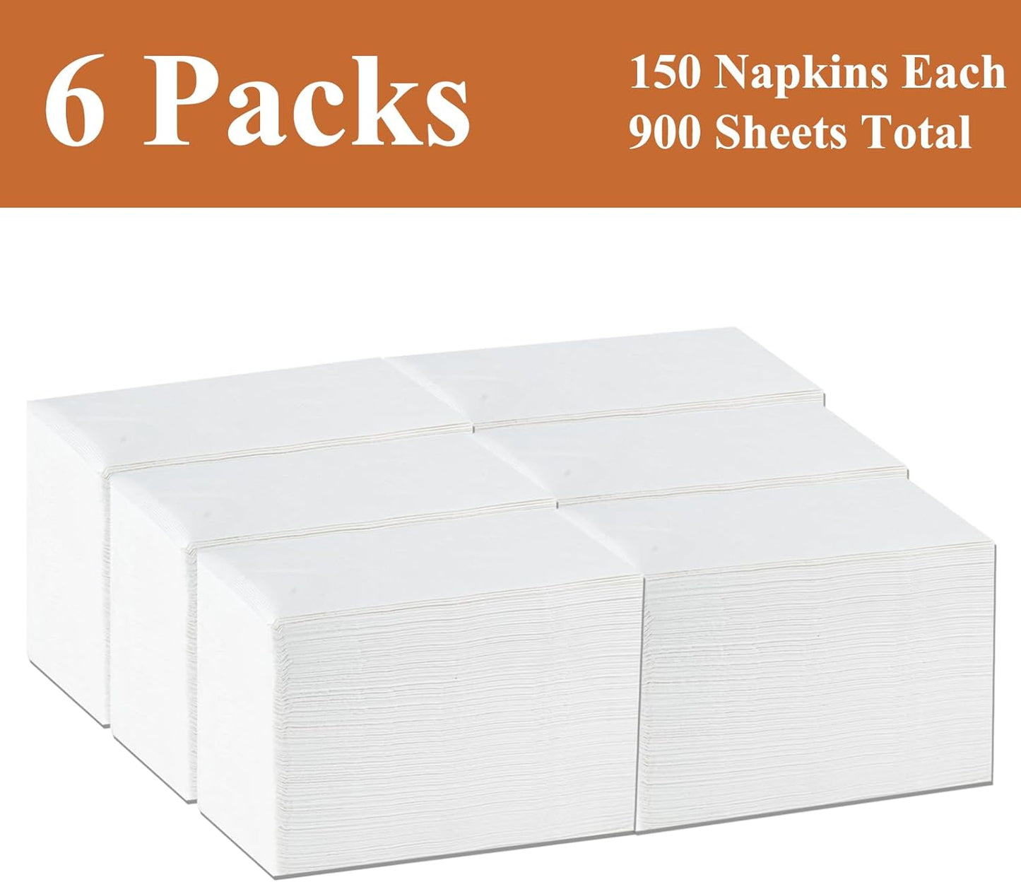 Disposable Napkins, 2-Ply 900 Count Paper Dinner Napkins, White Napkins Bulk for Wedding Party Bathroom and Everyday Use (16.5" X 14.2")