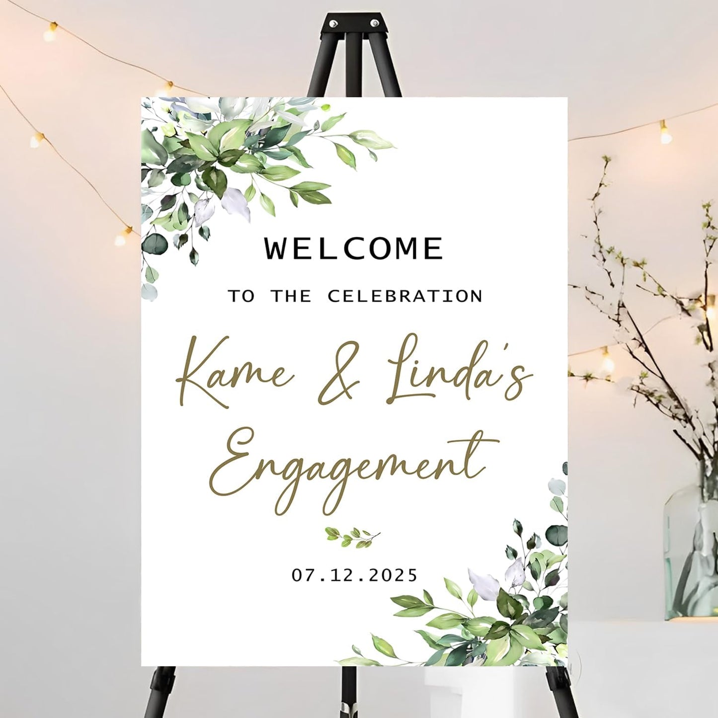 Greenery We're Engaged Sign, Engagement Picture Signs, Engagement Signs For A Party, Engagement Announcement Signs, Engagement Party Decorations, Engaged Decorations