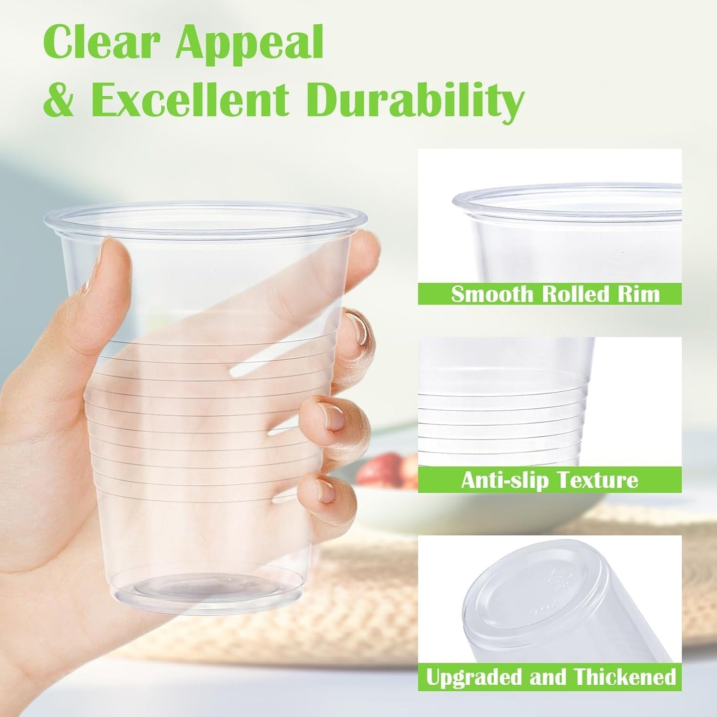 Lamosi 1000 Pack 12 oz Clear Plastic Cups,12 Ounce Disposable Cups, Cold Drinking Cups for Party, Events