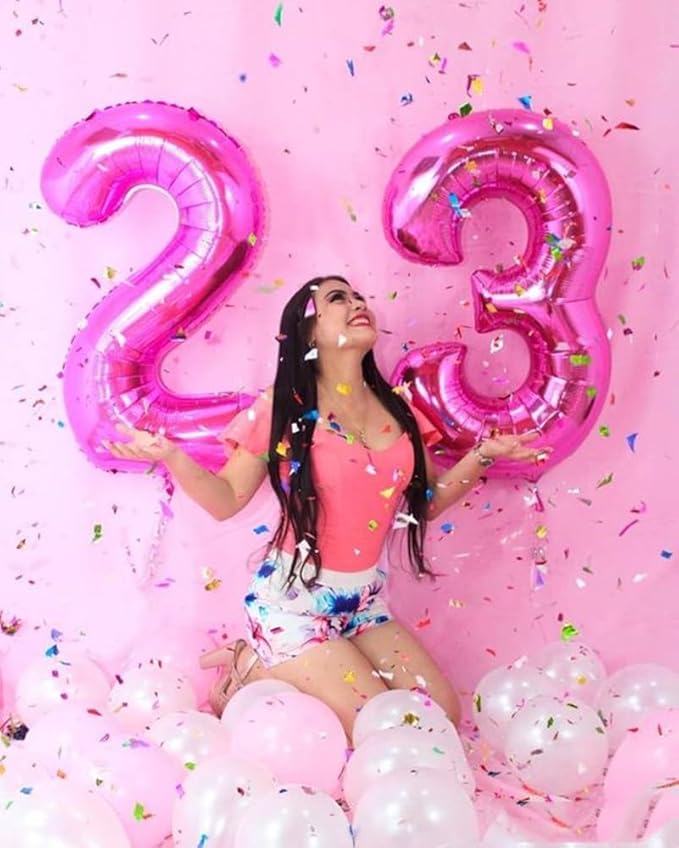 Numbers Balloon 3, 40 Inch Large Hot Pink Balloon for Three Year Old Birthday Decor, 3 13 30 31 Birthday Party Decorations for Wedding Supplies