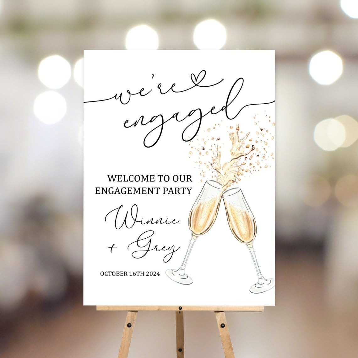 Cheers To Forever Engagement Party Welcome Sign, Champagne Engagement Party Sign, Cheers Wedding Sign, Brunch and Bubbly Décor
