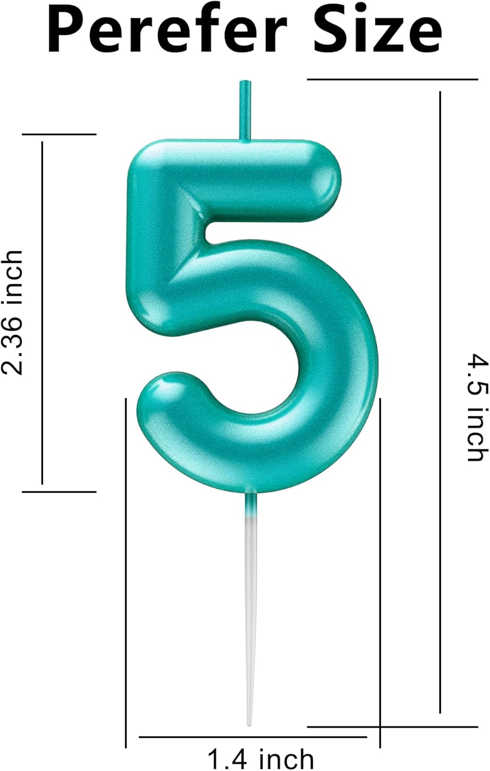 Blue Number 5 Candle Happy Birthday 3D Number Candles for Birthday Cake Party Decoration Wedding Anniversary Celebration Supplies