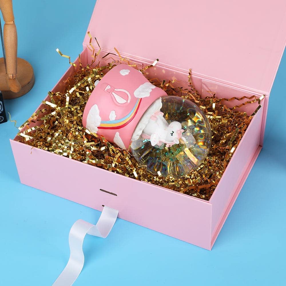 Pink Decorative Groomsman Box - Rectangle Collapsible Gift Boxes for Shirt (Pink), 10x7.3x3.5 Inches, Empty with Lid Magnetic Closure