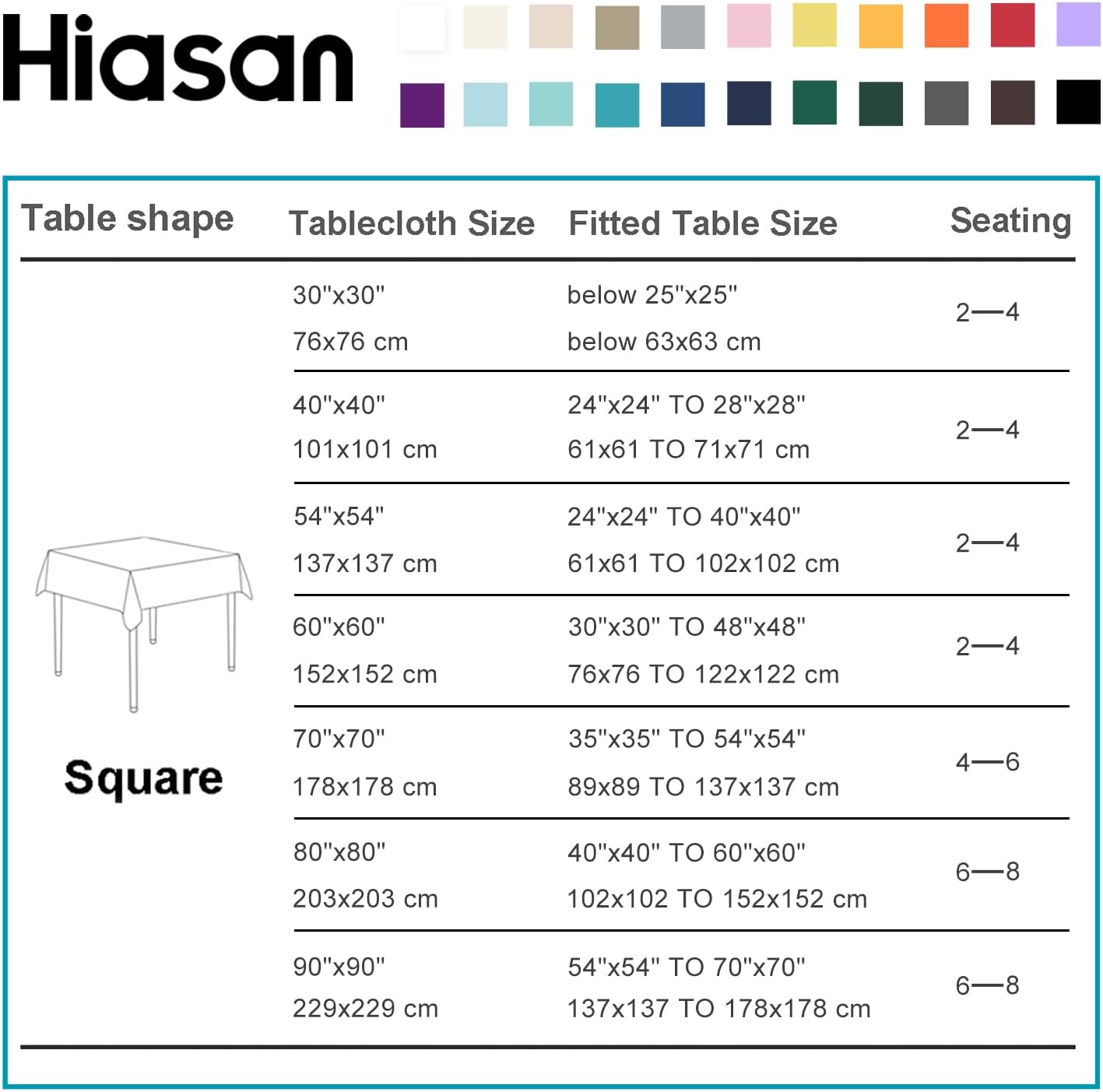Hiasan Champagne Square Tablecloth - Waterproof and Spillproof Restaurant Washable Polyester Table Cloth for Dining Room, 54 x 54 Inch