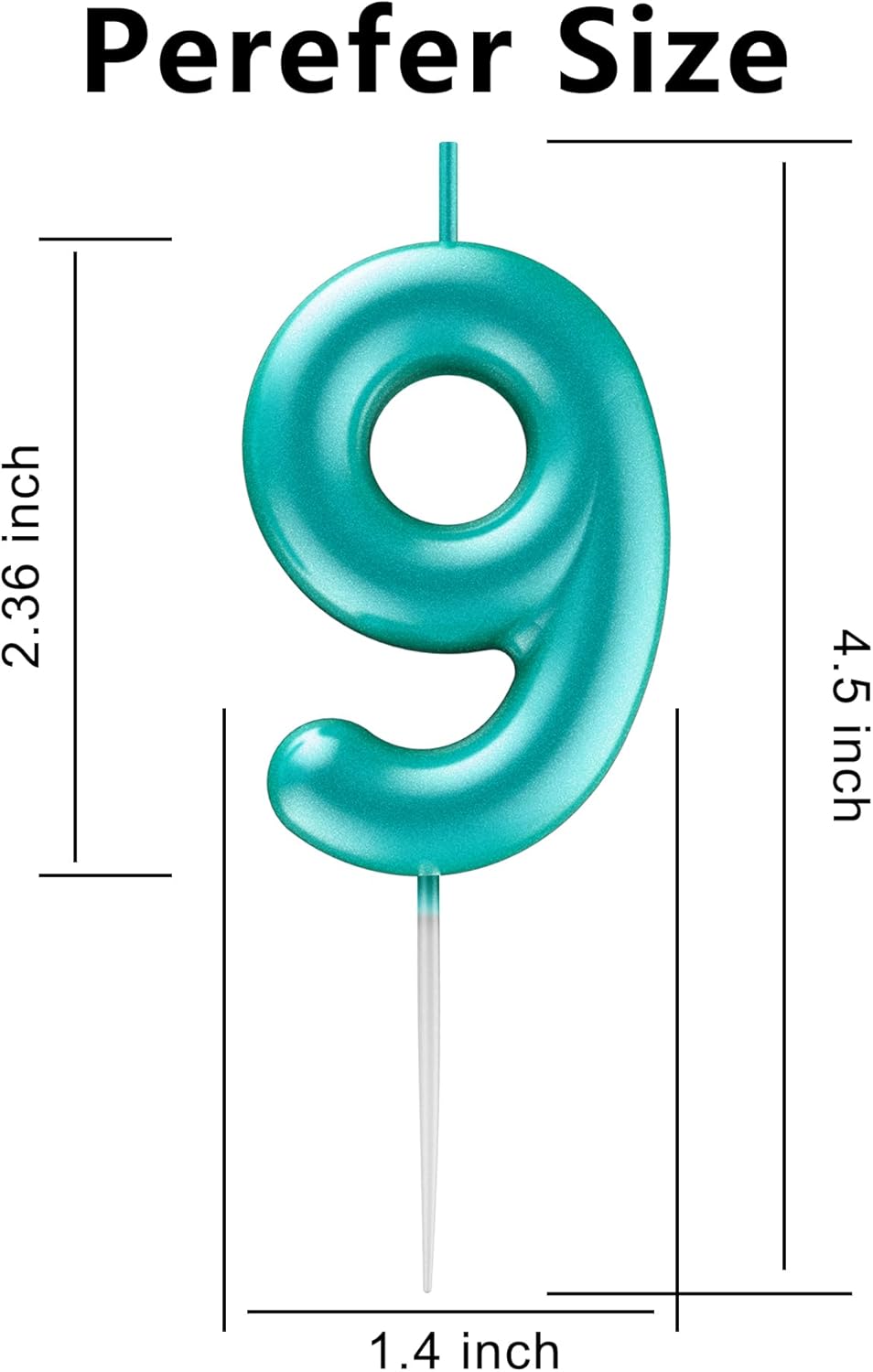 Blue Number 9 Candle Happy Birthday 3D Number Candles for Birthday Cake Party Decoration Wedding Anniversary Celebration Supplies