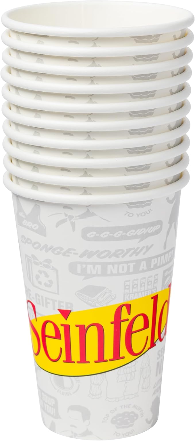 Silver Buffalo Seinfeld TV Series 60 Pack Partyware Disposable Paper Plates, Napkins, and Cups (Pack of 360)