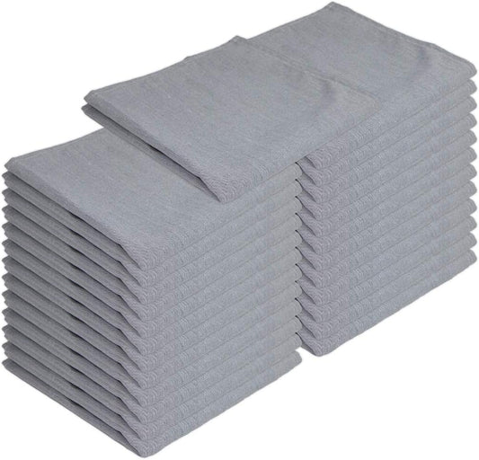 Arkwright Restaurant Cloth Napkins - (Pack of 25) Spun Polyester Dinner Napkin with Hemmed Edges - Ideal for Dinner, Wedding, Party, Banquet, Kitchen, 20 x 20 in, Chambray Grey