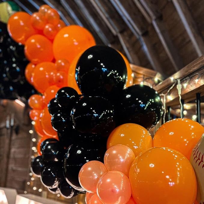 Halloween Balloons Orange Black Decorations Kelfara 60Pcs 12inch Matte Black Orange Latex Confetti Balloon for Celebration Trick or Treat Party Spooky Ghost Party Bar Anniversary Graduation