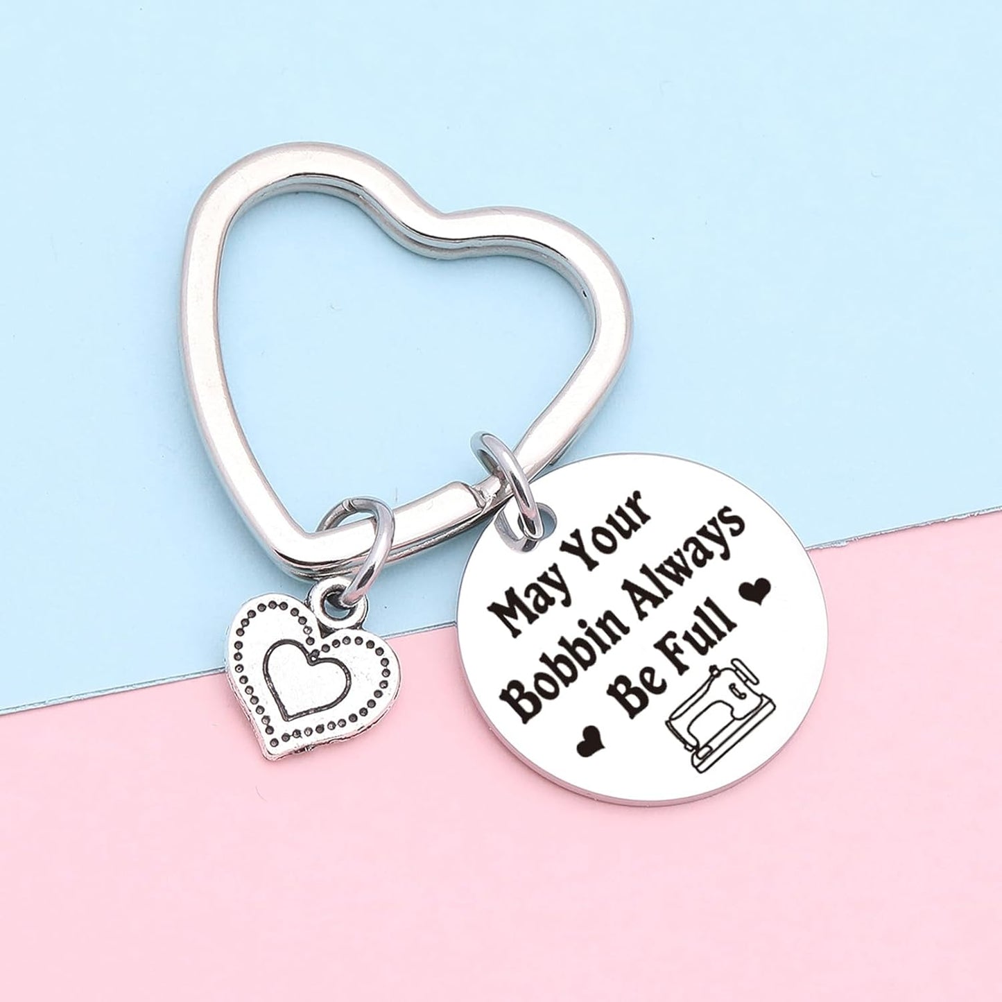 7RVZM Quilting Lover Gifts Seamstress Keychain Sewing Enthusiast Gifts Tailors Keychain