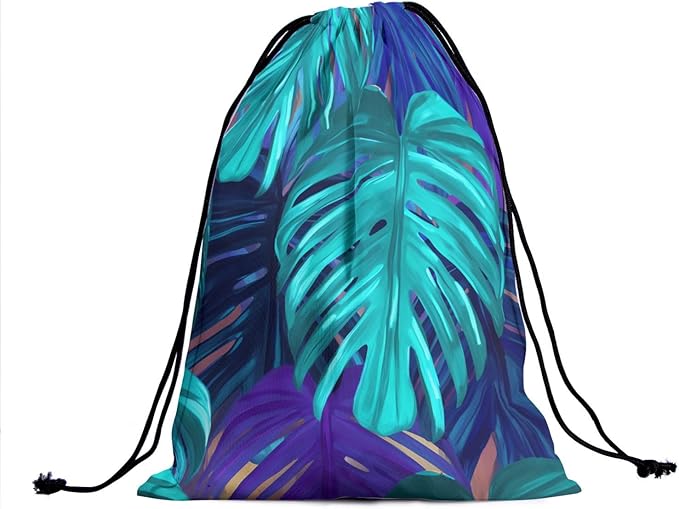 Nerxy Leaf Grip Bags for Gymnastics Tropical Leaves Grip Bag Botanical Drawstring Storage Bags