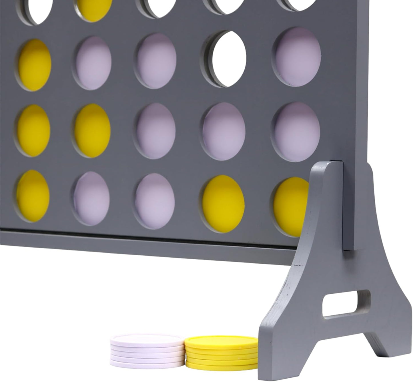Tailgating Pros Premium Grey Giant Four in a Row with Carrying Case - Jumbo Oversized Outdoor Yard Game - Connect Multiple Pucks in a Row to Win - Many Puck Colors Available!