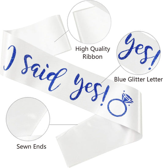 I Said Yes Sash,Future Mrs Sash Engagement Party SashBachelorette Party Sashes, Bridal Shower Sash for Bride to Be,Blue