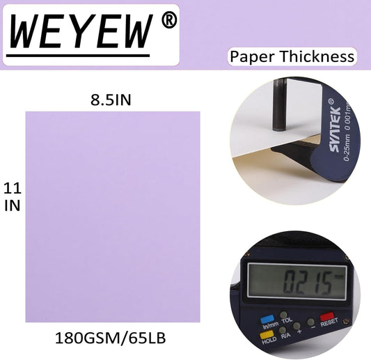 Light Purple Cardstock 8.5 x 11 Thick Paper, 40 Sheets 65 LB/180 GSM, Cardstock Printer Paper for Invitations, Menus, Wedding, DIY Cards, Kids School Supplies