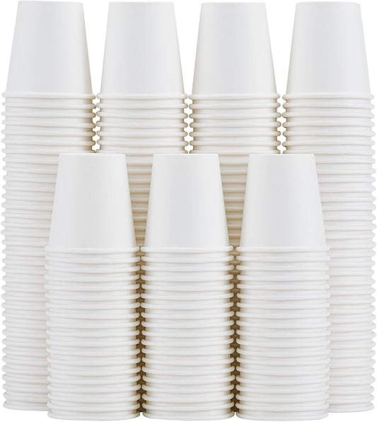 300 Count 5 oz Bathroom Cups, 5 oz Disposable Paper Cups, Small Mouthwash Cup, 5 Ounce Mini White Espresso Cups for Party, Travel, Picnic