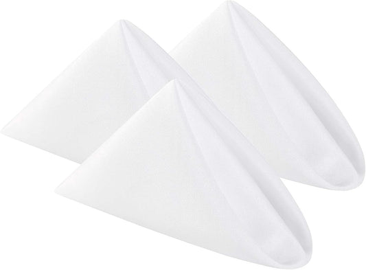 Cloth Napkins 20x20 inch Washable Polyester Dinner Napkins Soft Table Napkins for Wedding Party Dining Banquet(White,50PCS)