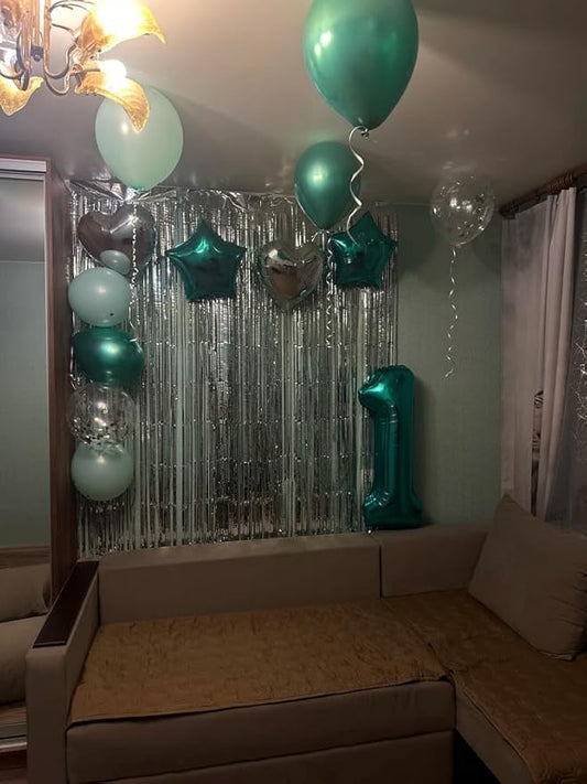 40 Inch Teal Blue 1 Balloon for First Birthday, 1st Number Balloons Birthday Decorations for Girl Kids Toddler Baby, One Giant Number 1 Balloon