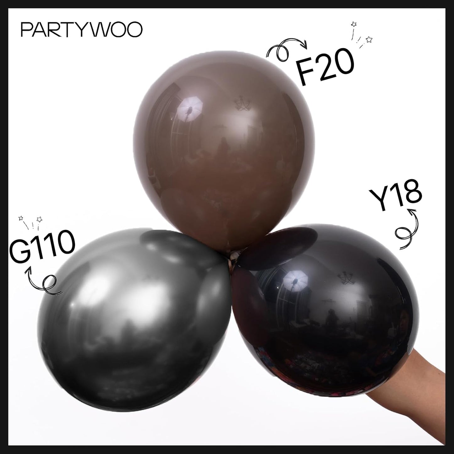 PartyWoo Black Balloons 101 pcs 12 Inch Matte Black Latex Helium Balloons for Graduation Halloween New Year Anniversary Birthday Retirement Party Decorations Black-Y18