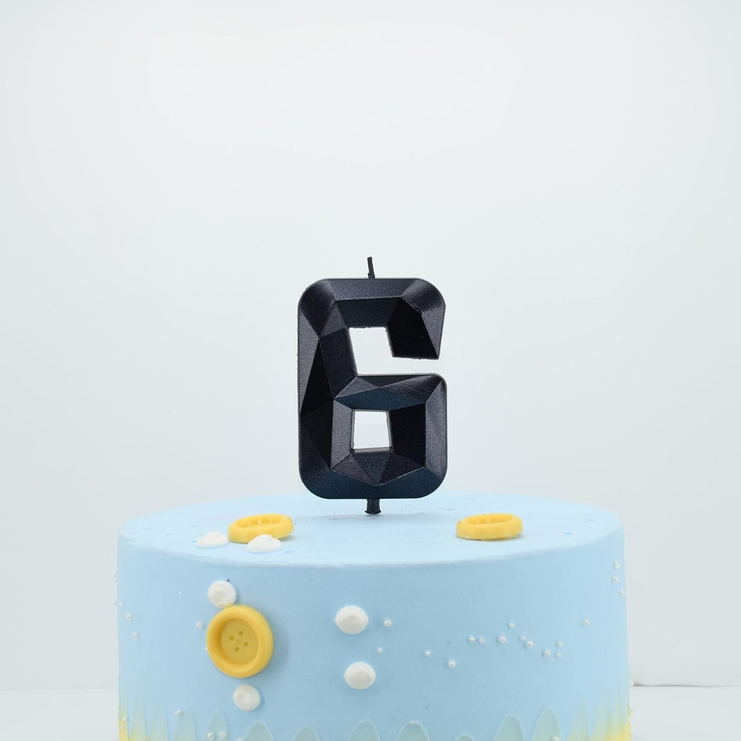 DERVENTA Large Birthday Candle Number 3D Black 3.7 inch Party Celebration Anniversary Decoration Cake Topper 1 Piece (Number 60 Black)