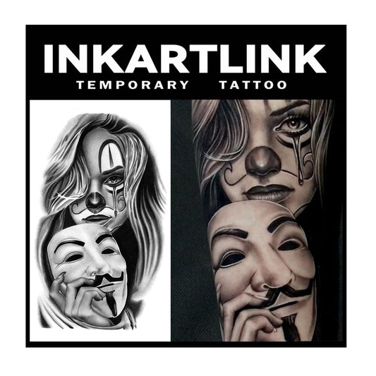 INKARTLINK 2 Sheets Extra large Semi Permanent Tattoos, Temporary Tattoos, Adult Art Designs, Waterproof, Realistic, No Adhesive, Non-Reflective, Lasts 1-2 Weeks ((Mexican Day of the Dead 3)