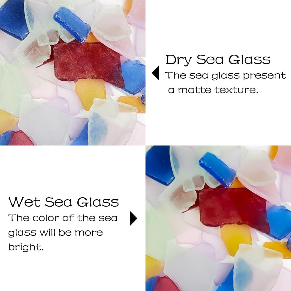 HappyFiller 15 OZ Multi Colored Sea Glass Bulk Frosted Seaglass Pieces for DIY Crafts, Beach Theme Party Nautical Wedding Decorations,Aquarium Vase Fillers,Mosaic Art,Coastal Home Decor,0.5-1.5 inch