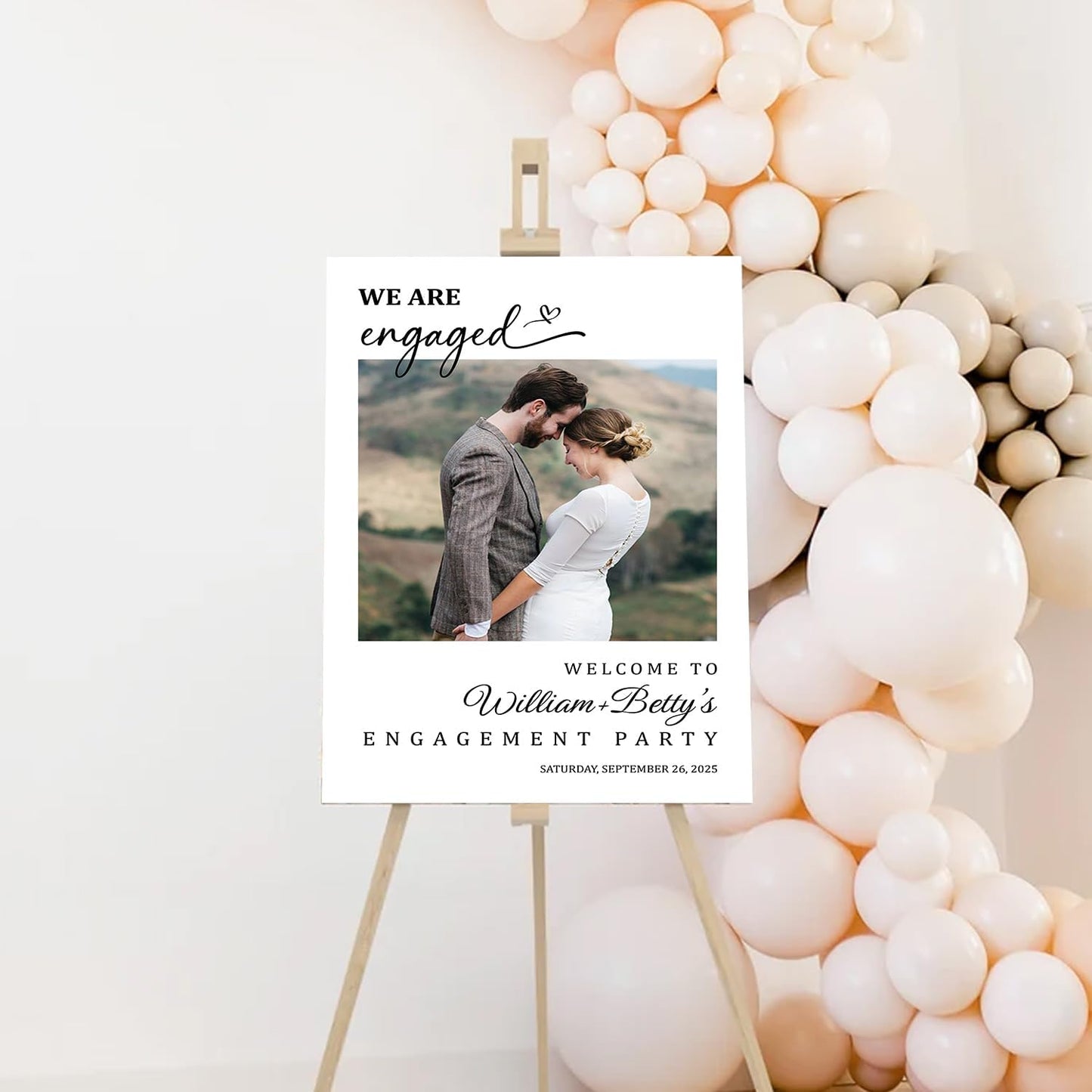 We're Engaged Sign - Perfect for Photos & Parties, Engaged Decorations for Your Special Day