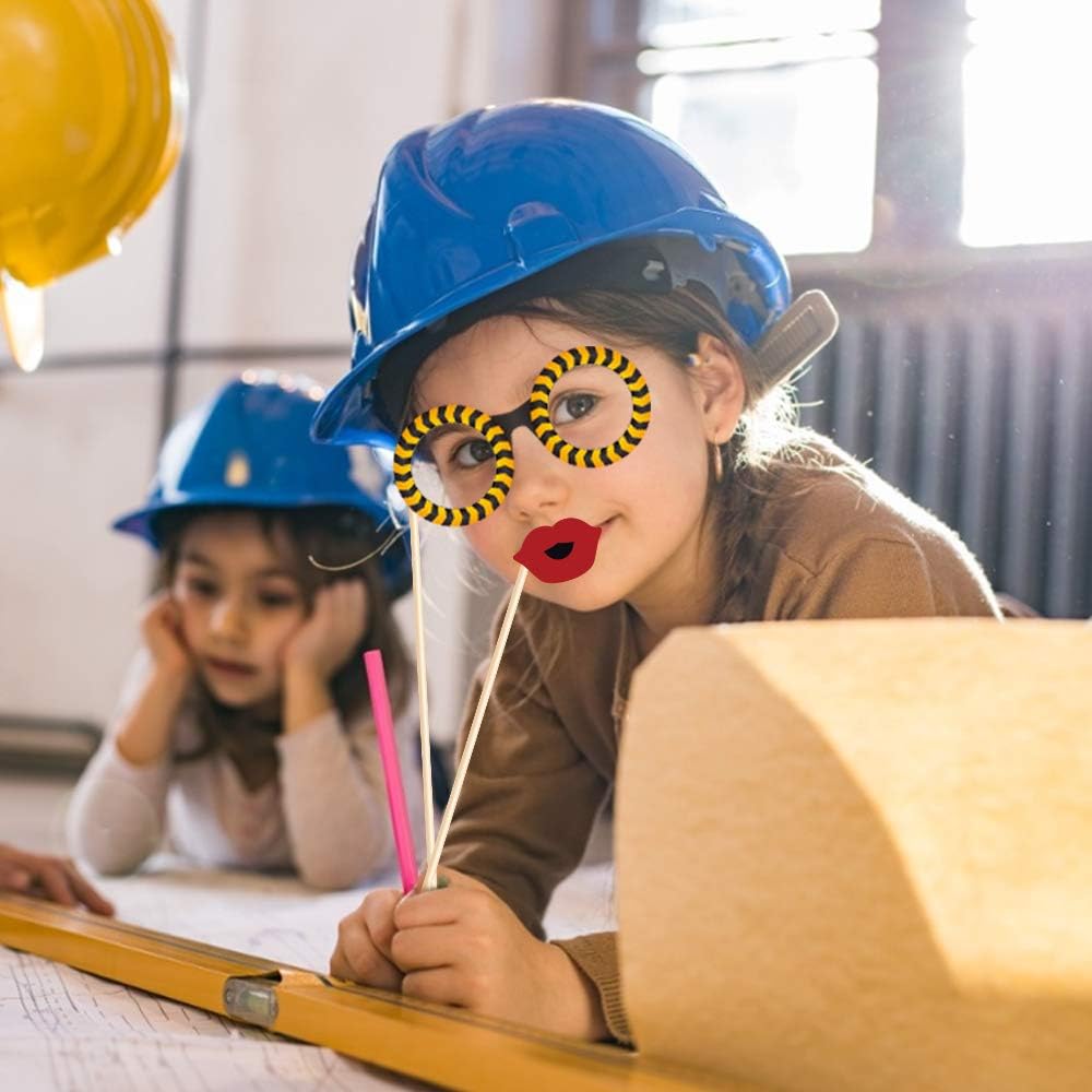 25Ct Construction Party Photo Booth Props Kit Construction Party Decorations Architectural Photo Props Kits 25 Pieces for Kids' Construction Theme Baby Shower & Birthday Decorations