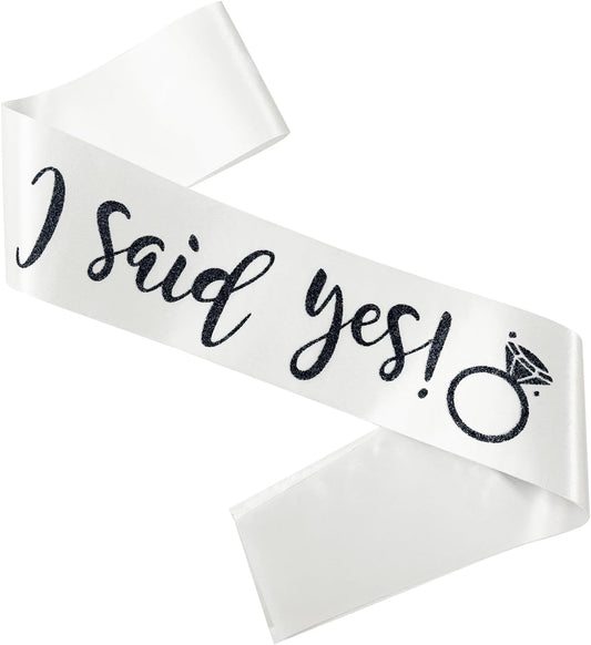 I Said Yes Sash,Future Mrs Sash Engagement Party SashBachelorette Party Sashes, Bridal Shower Sash for Bride to Be,Black