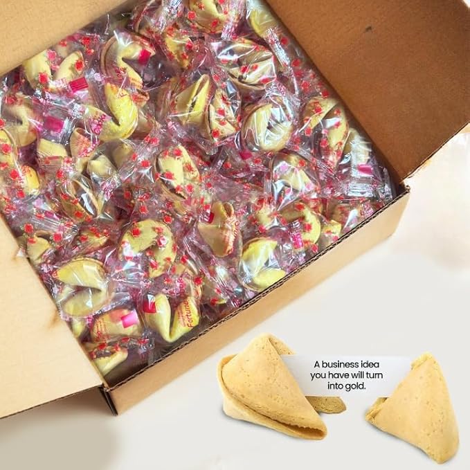 Fortune Cookies | Individually Wrapped Fortune Cookies for Christmas, Parties, Weddings, Events, and Celebrations with Fun Fortunes (150 Pack)
