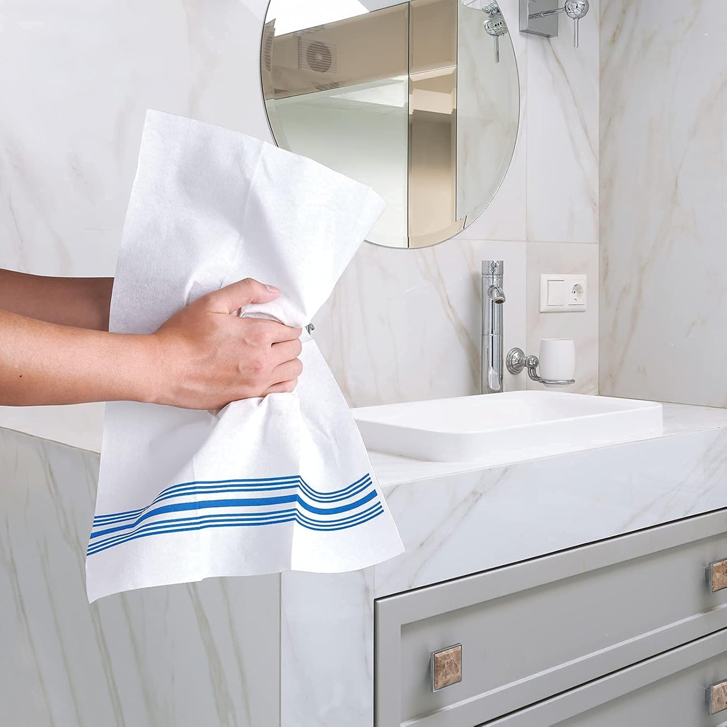 Vplus 150 PACK Guest Towels Disposable Bathroom, Decorative Bathroom Napkins, Soft, and Absorbent Disposable Paper Hand Towel for Dinners, Kitchen, Parties, Weddings, Christmas Party