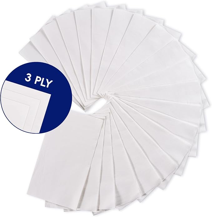 200 Pack Paper Napkins Disposable Guest Towels, Premium Quality 3-ply Dinner Napkins Soft, Absorbent Paper Hand Towels for Party or Wedding