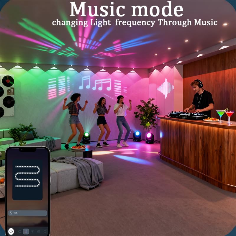 Permanent Outdoor Lights,Smart Outdoor Christmas Lights with IC+RGB 20 LED, IP67 Waterproof Eaves Lighting with 213 Modes for Halloween Christmas Birthday Holiday Party, APP/Remote Control