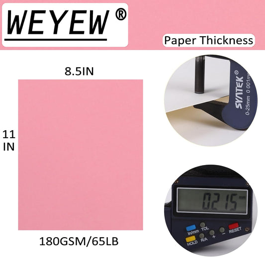 Pink Cardstock 8.5 x 11 Thick Paper, 40 Sheets 65 LB/180 GSM, Cardstock Printer Paper for Invitations, Menus, Wedding, DIY Cards, Kids School Supplies