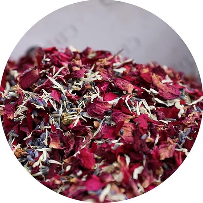 TooGet Wedding Confetti Dried Flower Petals, 100% Natural Confetti Dried Petal Biodegradable for Wedding and Party Decoration*115g Red Roses