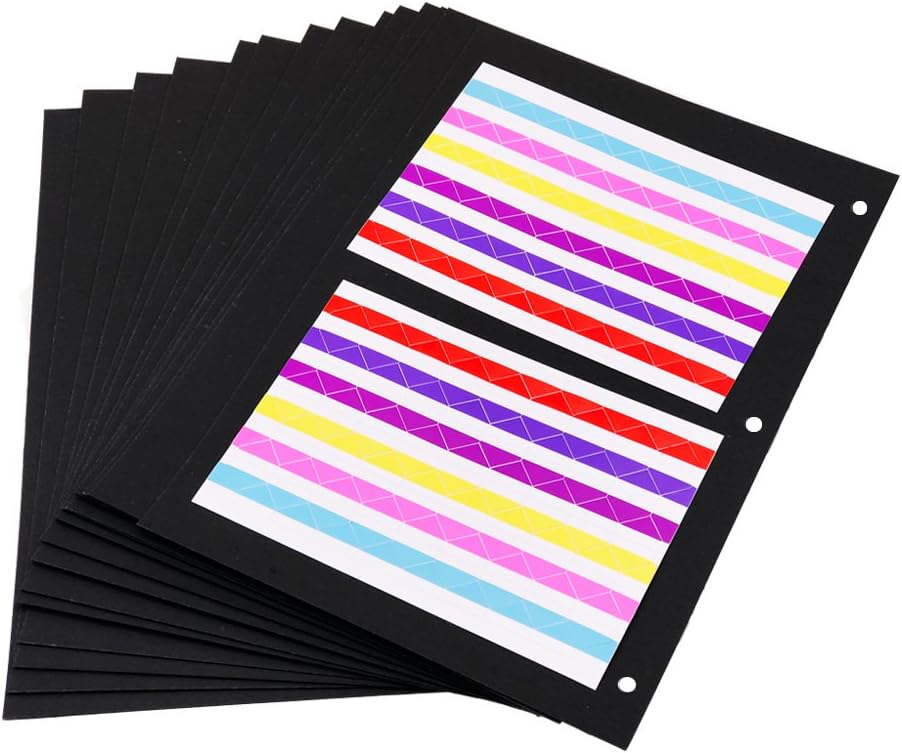 ThxMadam Scrapbooking Black Paper 21x15CM,20 Sheets Extra Refill Pages Photo Book Blank Paper for Scrapbook Photo Album Guest Book Memory Notebook 8.66" x 7.08" (22x18CM) for Album Small
