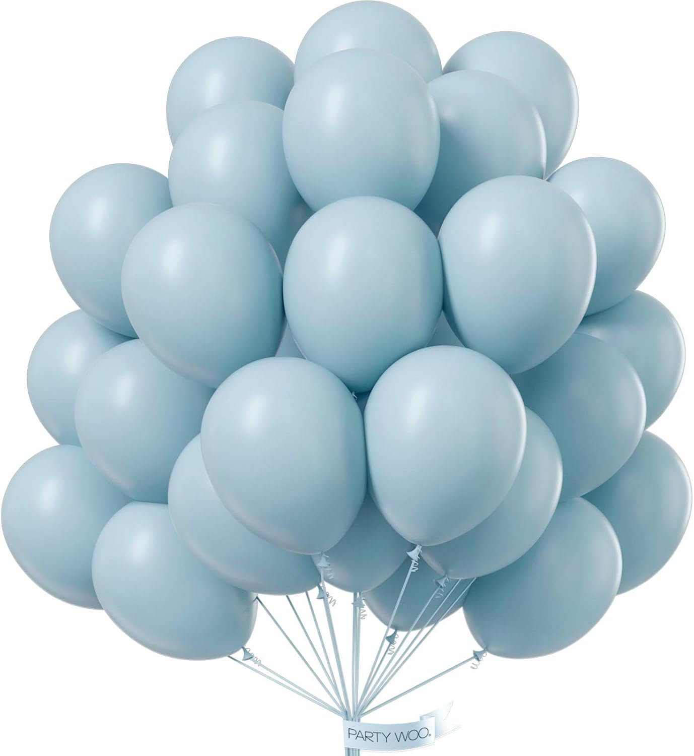 PartyWoo Dusty Blue Balloons 101 pcs 12 inch Light Boho Blue Aqua Latex Helium Balloons for Graduation Wedding Baby Shower Gender Reveal Anniversary Graduation Birthday Party Decorations Blue-F28