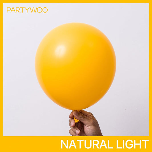 PartyWoo Mustard Yellow Balloons 100 pcs Different Sizes of 36 18 12 10 5 Inch Fall Color Orange Yellow Balloon Arch Kit Garland for Thanksgiving Baby Shower Birthday Party Decorations Orange-Y10