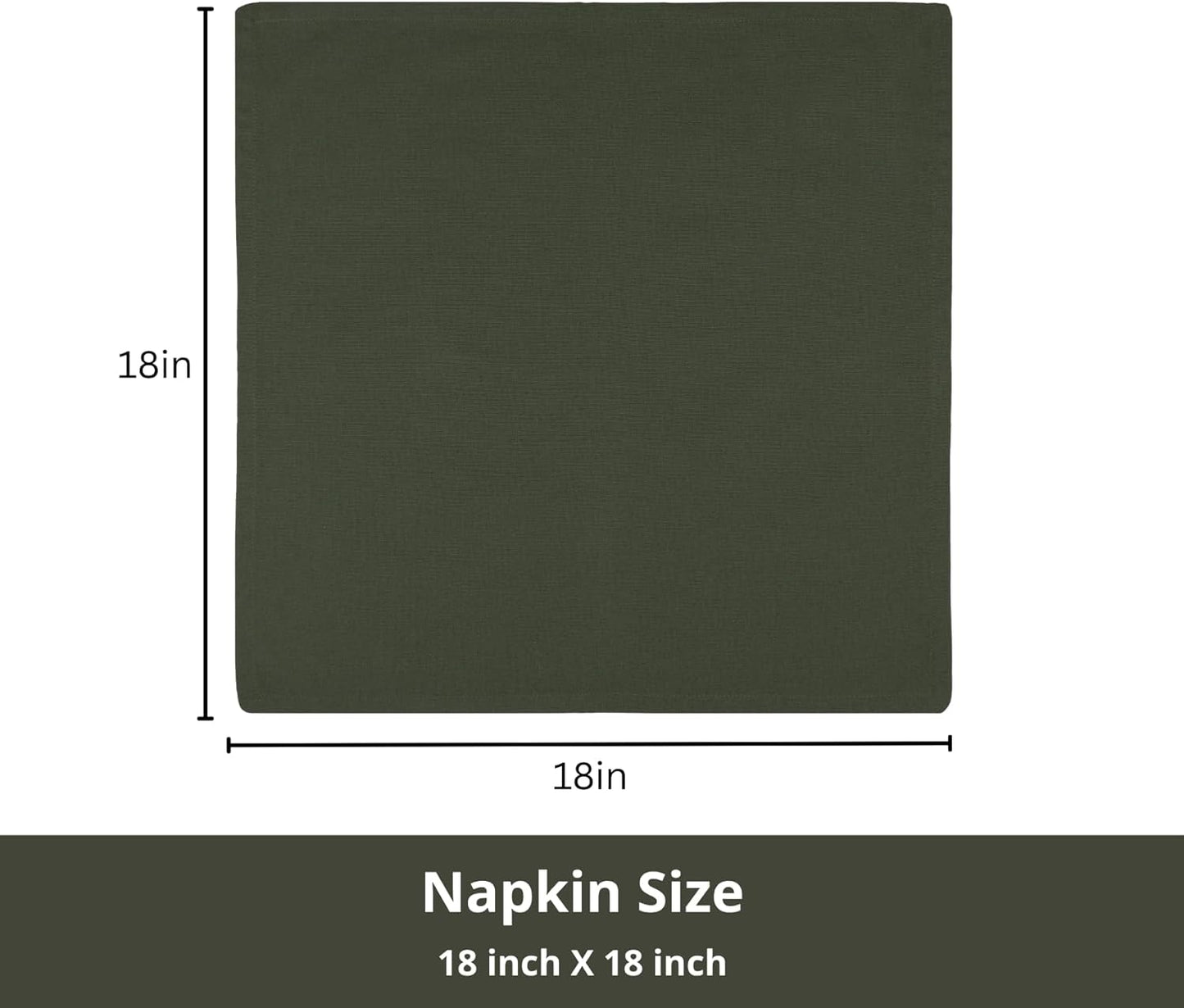 PurpleEssences Set of 12 Cloth Dinner Napkins 100% Cotton 18x18 Inch - Soft Durable Washable - Ideal for Farmhouse Party Fall Thanksgiving - Perfect Everyday Use Table Linen - Olive Green