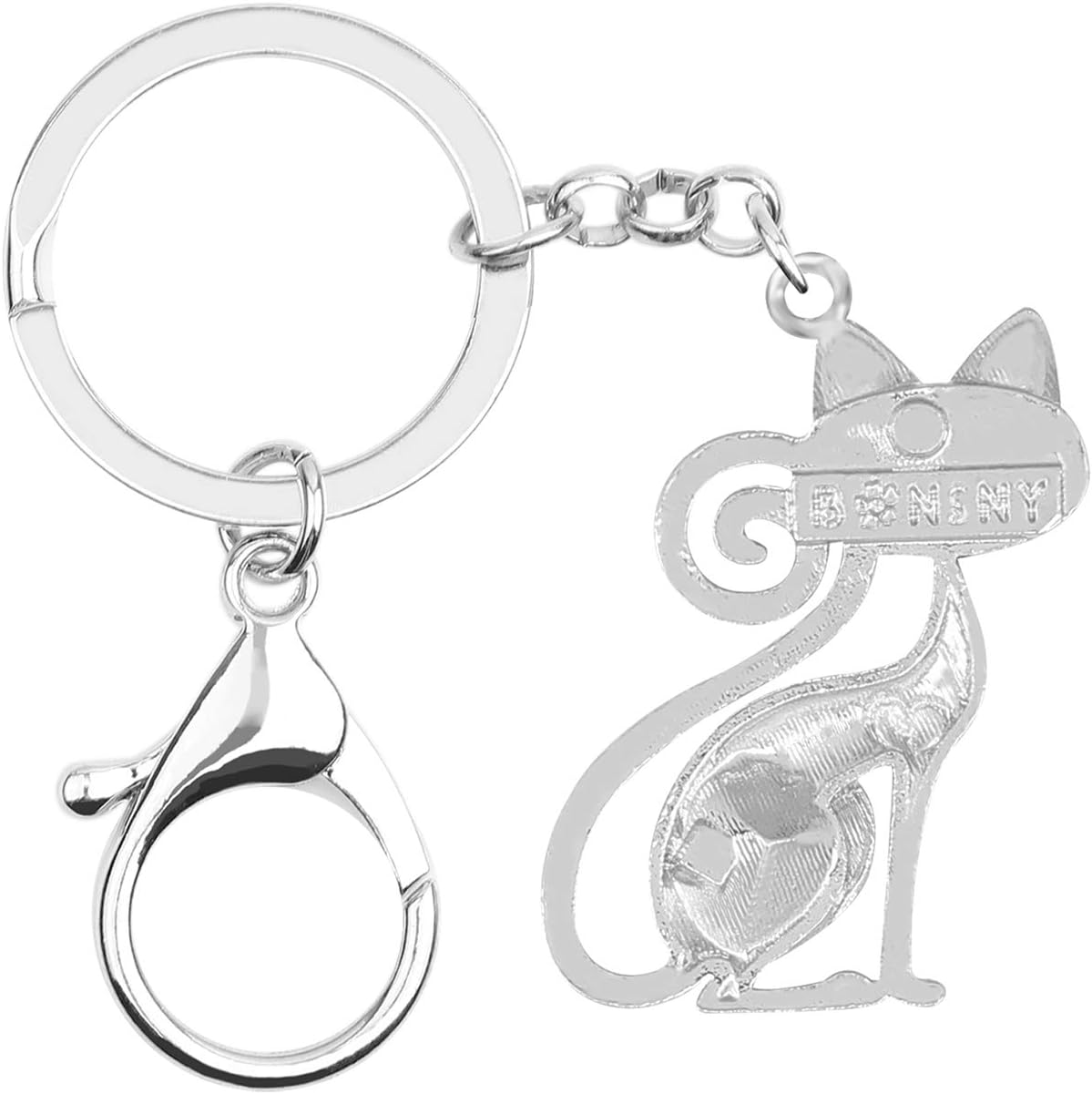 BONSNY Enamel Alloy Chain Cat Key Chains For Women Car Purse Handbag Charms keychains Gifts